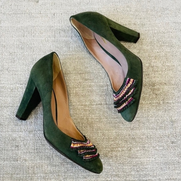 Missoni Ruffle Toe Suede Heels - Picture 2 of 6